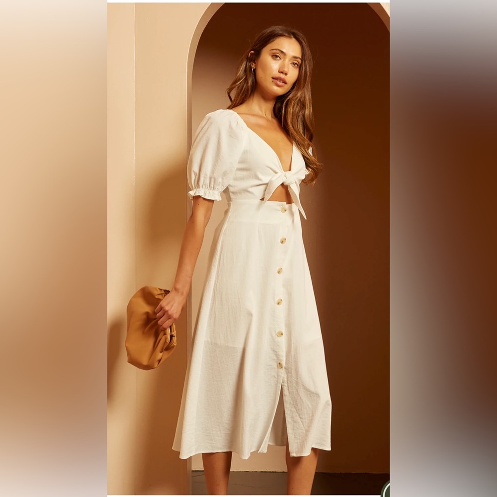 Ivory Tie up Dress